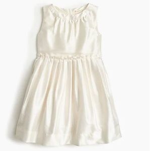 Crewcuts 12 Ivory Pleated Silk Flower Girl Dress